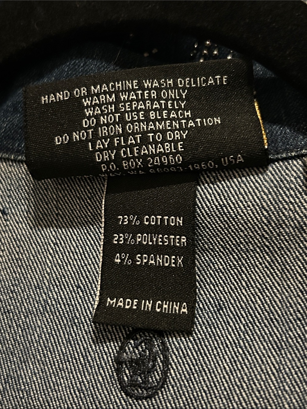 Christine Alexander Dark Blue Denim Jacket with Crystal Accents - Picture 10 of 14